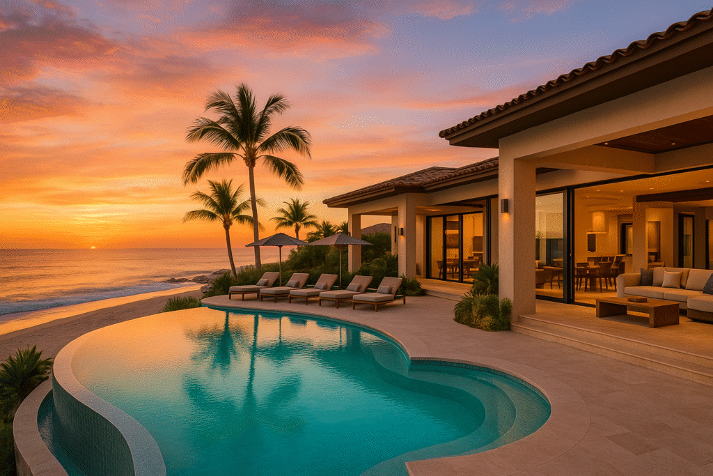 Luxury beachfront villa in Palmilla Los Cabos with infinity pool and ocean view.